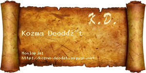 Kozma Deodát névjegykártya